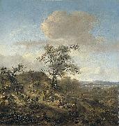 Jan Wijnants Landscape with a hunter and other figures. oil painting reproduction